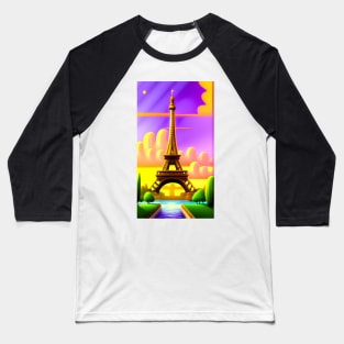 Eiffel Tower - Love France Memory - painting, and mix drawing, painting and digital Baseball T-Shirt